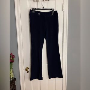 Stretchy wide leg navy trousers